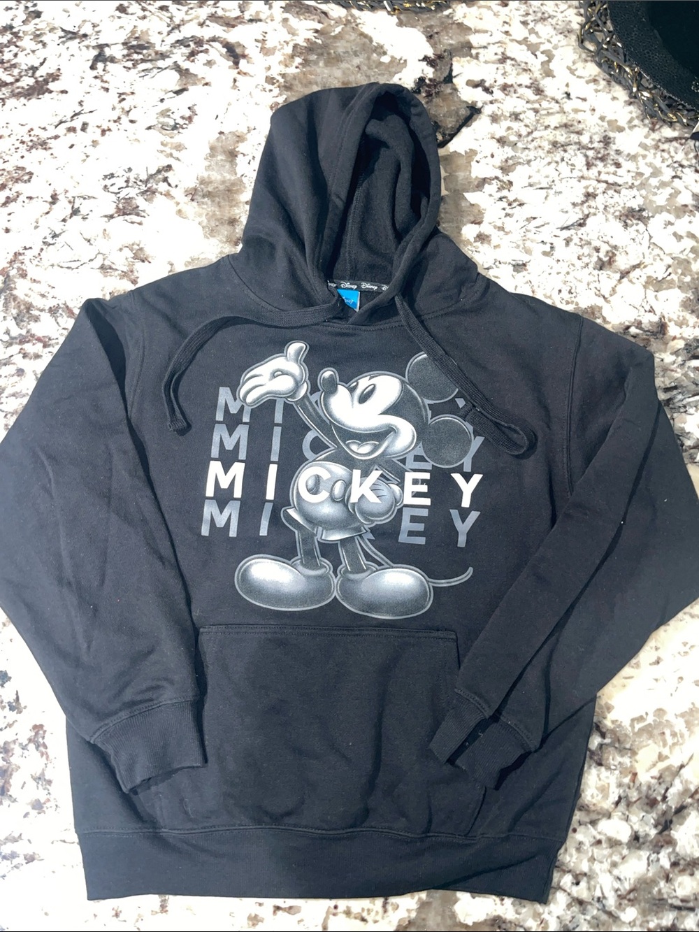 Disney Black Mickey Graphic Pullover Hoodie Size Small 34/36